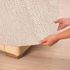 Housse bi-extensible microfibre gaufrée pour fauteuil et canapé