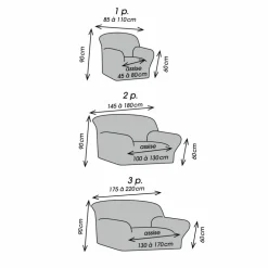 Housse bi-extensible microfibre gaufrée pour fauteuil et canapé