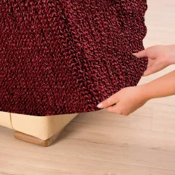 Housse bi-extensible microfibre gaufrée pour fauteuil et canapé