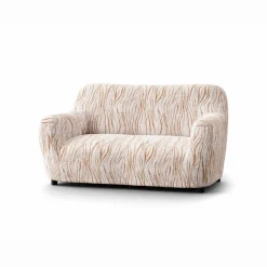 Housse bi-extensible microfibre imprimé vagues pour fauteuil et canapé