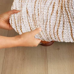 Housse bi-extensible microfibre imprimé vagues pour fauteuil et canapé