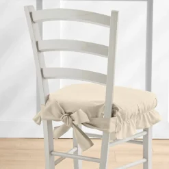Housse chaise unie volantée coton bachette