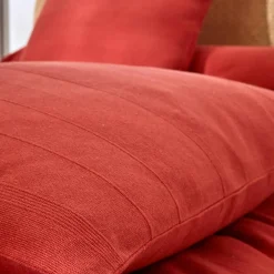 Housse coussin unie coton tissage artisanal - lot de 2
