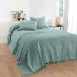 Housse coussin unie coton tissage artisanal - lot de 2