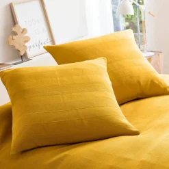 Housse coussin unie coton tissage artisanal - lot de 2