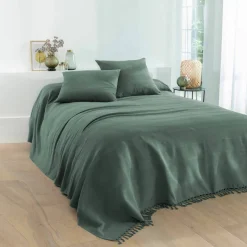 Housse coussin unie coton tissage artisanal - lot de 2