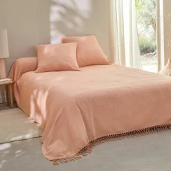 Housse coussin unie coton tissage artisanal - lot de 2