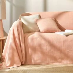 Housse coussin unie coton tissage artisanal - lot de 2