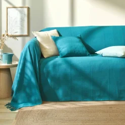 Housse coussin unie coton tissage artisanal - lot de 2