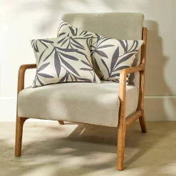 Housse de coussin imprimé feuillage