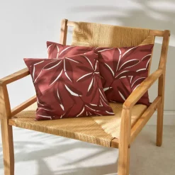 Housse de coussin imprimé feuillage