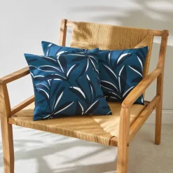 Housse de coussin imprimé feuillage