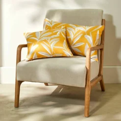 Housse de coussin imprimé feuillage