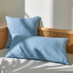 Housse de coussin unie bachette - lot de 2