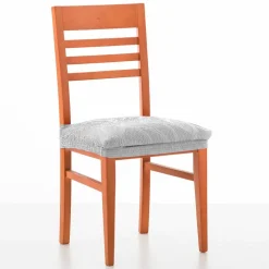 Housse extensible motif jacquard "serpentins" spéciale assise de chaise - lot de 2