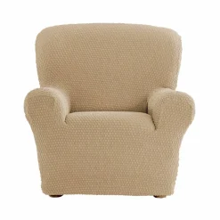 Housse gaufrée bi-extensible canapé fauteuil accoudoirs