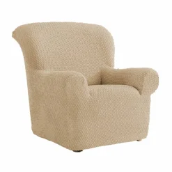 Housse gaufrée bi-extensible canapé fauteuil accoudoirs