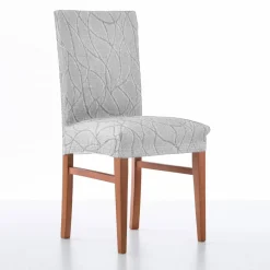 Housse intégrale extensible motif jacquard "serpentins" spéciale chaise