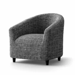 Housse microfibre bi-extensible effet faux uni spéciale fauteuil cabriolet