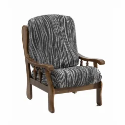 Housse microfibre bi-extensible imprimé vagues spéciale fauteuil rustique