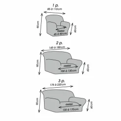 Housse texturée bi-extensible spéciale canapé fauteuil à accoudoirs