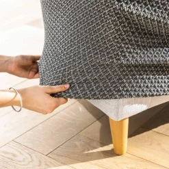 Housse texturée bi-extensible spéciale canapé fauteuil à accoudoirs