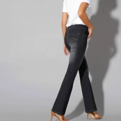 Jean bootcut ultra stretch, maille effet jean, grande stature