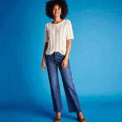 Jean coupe large stretch, petite stature