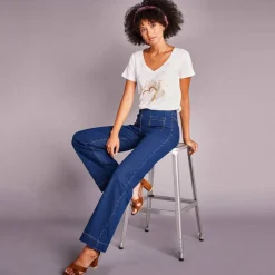Jean coupe large taille haute, grande stature