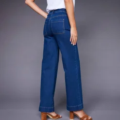Jean coupe large taille haute, grande stature