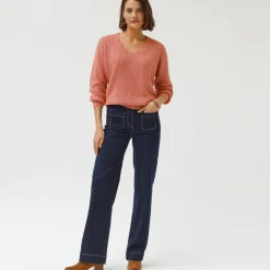 Jean coupe large taille haute, grande stature