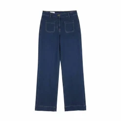 Jean coupe large taille haute, petite stature