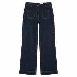 Jean coupe large taille haute, petite stature