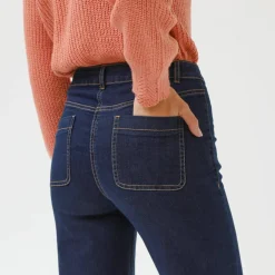 Jean coupe large taille haute, petite stature