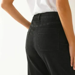 Jean coupe large taille haute, petite stature
