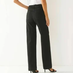 Jean coupe large taille haute, petite stature