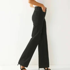 Jean coupe large taille haute, petite stature