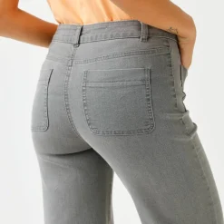 Jean coupe large taille haute, petite stature