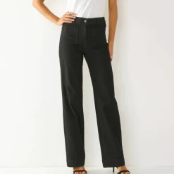 Jean coupe large taille haute, stature moyenne