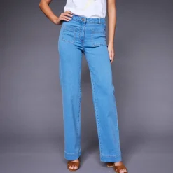 Jean coupe large taille haute, stature moyenne
