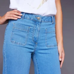 Jean coupe large taille haute, stature moyenne