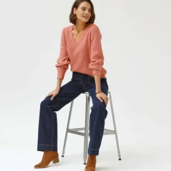 Jean coupe large taille haute, stature moyenne