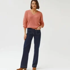 Jean coupe large taille haute, stature moyenne
