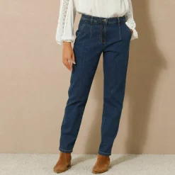 Jean coupe mom taille haute, stretch