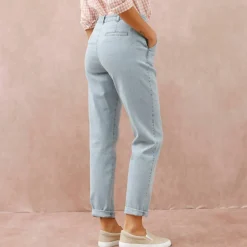 Jean coupe mom taille haute, stretch
