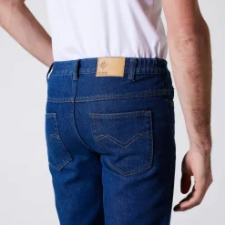 Jean droit ceinture élastiquée côtés - L28