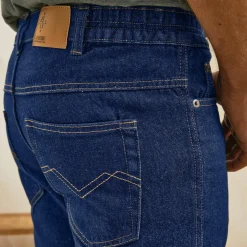 Jean droit ceinture élastiquée côtés - L28