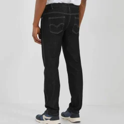 Jean droit ceinture élastiquée côtés - L28