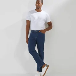 Jean droit ceinture élastiquée invisible - L28