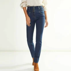 Jean droit taille haute - petite stature